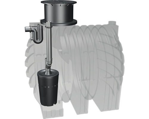 Regenwassertank mit Filterkorb und Siphon