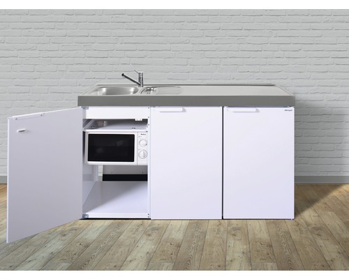 Miniküche Stengel Kitchenline MKM150 150x60 cm Becken links weiß glänzend