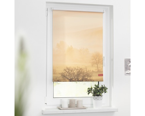 Klemmrollo Lichtblick ohne Bohren Toskana orange 90x150 cm inkl. Klemmträger Rollo mit Landschaftsmotiv am Fenster