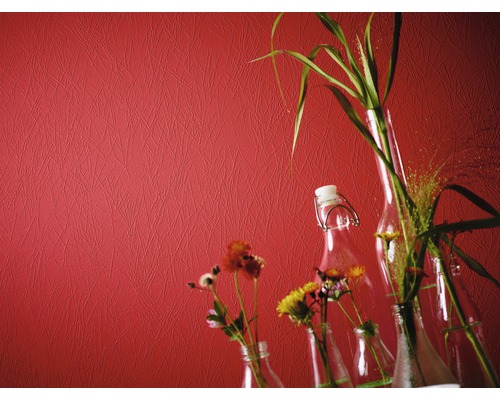 Dekorative Tapete mit linearem Muster und floralem Arrangement