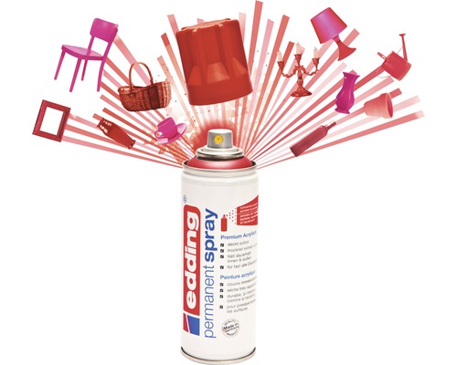 Edding Permanent Spraydose mit verschiedenen Objekten