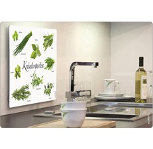 Kräutergarten Magnettafel in einer Küche mit Spüle und Geschirr