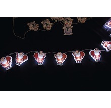 Lichterkette mit Weihnachtsmann- und Schneemannmotiven