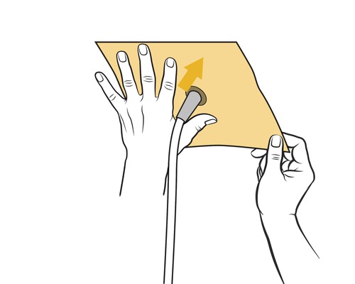 Illustration zur Verwendung eines Messgeräts an einer Wand