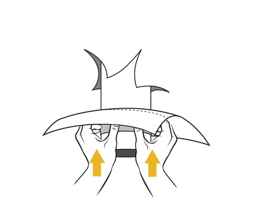 Illustration: Hände formen Lampenschirm