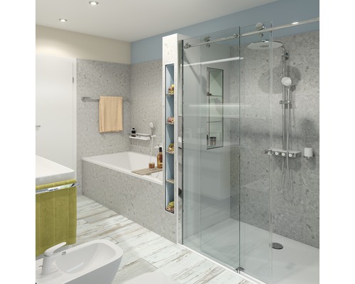 Badezimmer mit Badewanne, Dusche, Bidet und Waschtisch