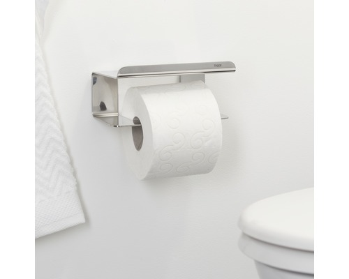 Toilettenpapierhalter aus Edelstahl mit Papierrolle und Tiger Logo
