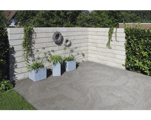 Beton Terrassenplatte 2in1 Kombiplatte iStone Duocera quarzit 60 cm x 60 cm x 4 cm