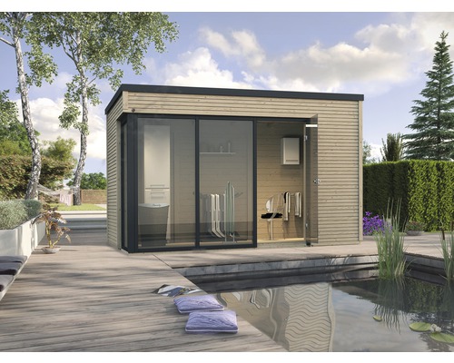 | mit HORNBACH 412 weka Designhaus AT Gr.1 Cubilis Gartenhaus