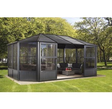 Pavillon Sojag Charleston 12x18 mit Wandelementen und Moskitonetz 577x367 cm anthrazit