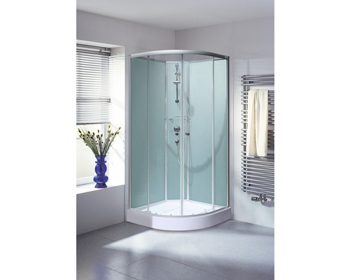 Fertigdusche Schulte Expressplus Kreta II 89x89x202 cm Echtglas Klar hell grün