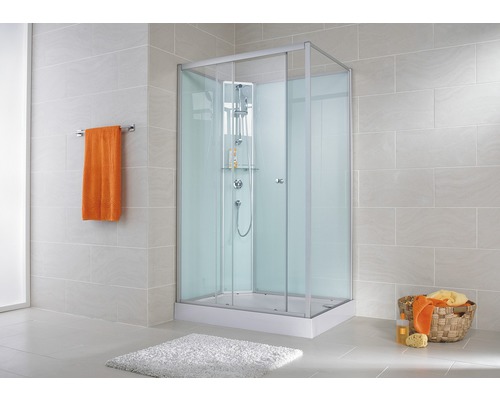 Fertigdusche Schulte ExpressPlus Ibiza links 120x90x204 cm Echtglas Klar hell