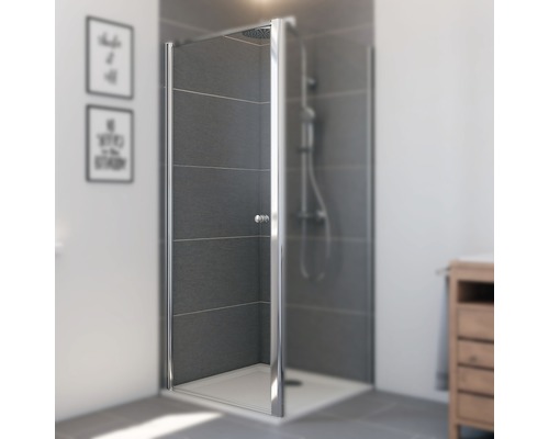 Drehtür für Seitenwand Breuer Elana 900x2000 mm Anschlag links Dekorglas Intima alunatur