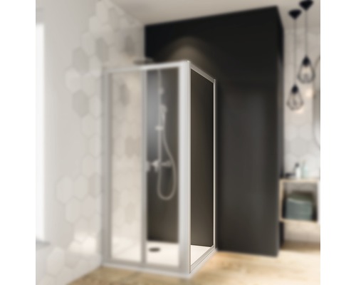 Duschseitenwand für Falttür Breuer Express Q72 Fara 4 900x1850 mm Echtglas Klar hell silber matt