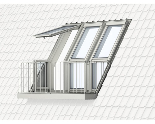 Dachfenster mit integriertem Balkon auf einem Dach