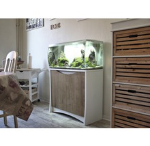 Aquarium mit Unterschrank im Wohnraum