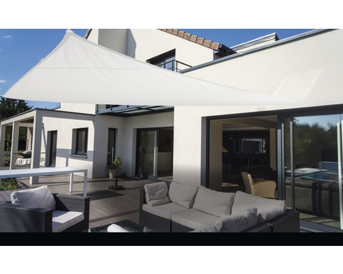 PeddyShield Dreiecksonnensegel 360x360x360 cm wasser- und windabweisenden PES 200 g/cm², weiß