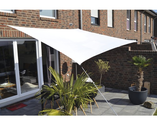 PeddyShield Vierecksonnensegel 300x400 cm wasser- und windabweisenden PES 200 g/cm², weiß