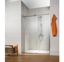 Schiebetür für Nische Schulte ExpressPlus Masterclass 1400x2000 mm Anschlag rechts Echtglas Klar hell chromoptik mit schmutzabweisender Glasbeschichtung
