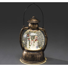 Schneekugel Laterne mit Schneemann Familie