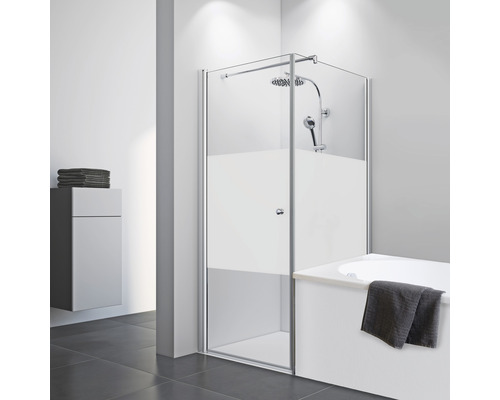 Drehtür für Seitenwand Breuer Elana 8 900x2000 mm Anschlag Links Dekorglas Intima chromoptik