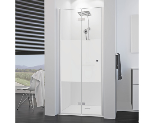 Drehfalttür für Nische Breuer Elana 8 800x2000 mm Anschlag Links Dekorglas Intima chromoptik