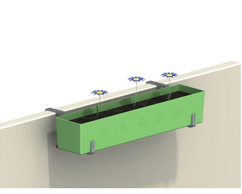 Balkonkasten mit Halterung und Blumendekoration