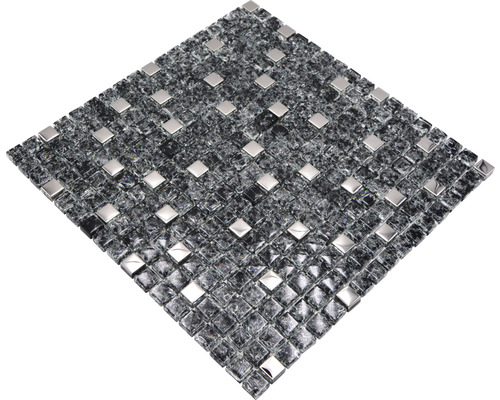 Mosaikfliese mit Glas- und Metallelementen