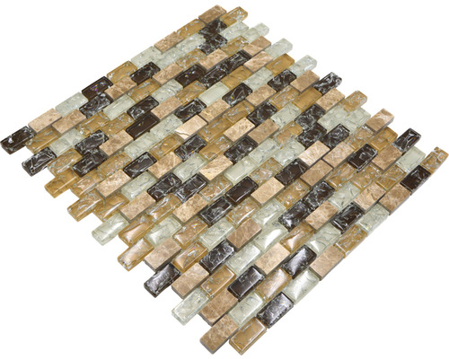 Mosaikfliese aus Glas und Stein