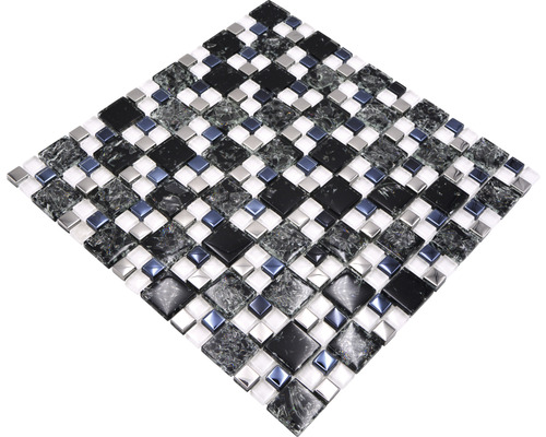 Mosaikfliese mit Glas- und Marmoroptik