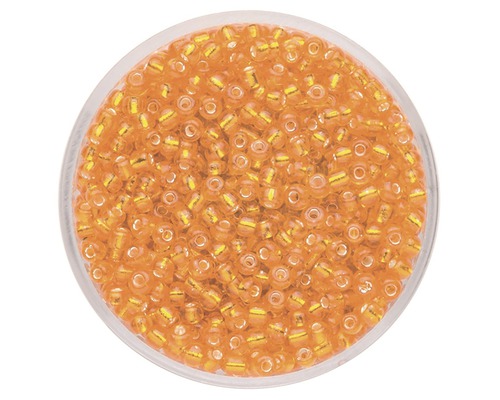 Perle Rocailles mit Silbereinzug orange 2,6 mm 17 g