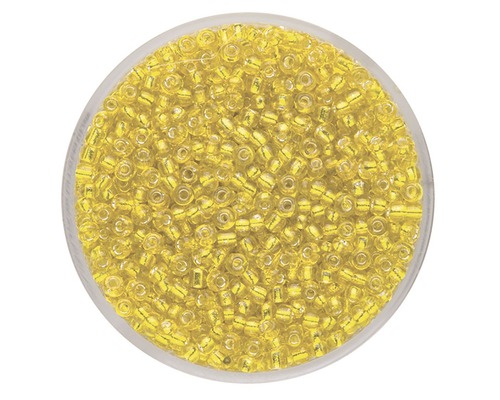 Perle Rocailles mit Silbereinzug gelb 2,6 mm 17 g