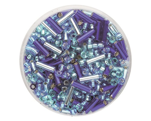 Stifte-Mix Rocailles blau 6 mm 17 g