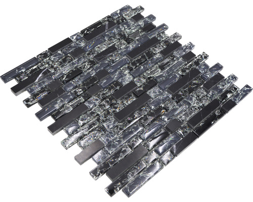 Mosaikfliese aus Glas und Naturstein