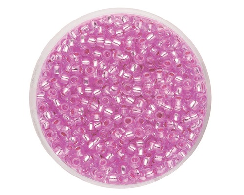 Perle Rocailles mit Silbereinzug pink 2,6 mm 17 g