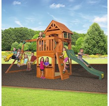 Kinderspielplatz mit Schaukeln, Rutsche und Kletterwand für den Garten