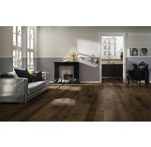 Ter hürne Parkett Alpin tiefbraun Eiche Landhausdiele Farbig Gebürstet 1182 x 200 x 13 mm