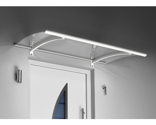 Pultvordach LED-Technik GUTTA 150x90 cm weiß Acrylglas