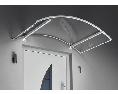 Bogenvordach LED-Technik GUTTA 150x90 cm weiß Polycarbonat
