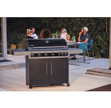 Gasgrill mit Personen im Hintergrund
