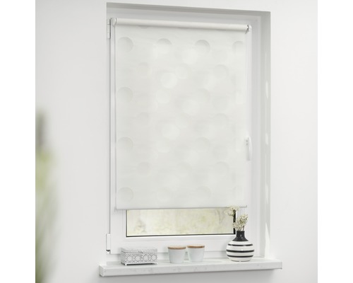 Lichtblick Doppelrollo Kreis ohne Bohren 45x150 cm weiß inkl. Klemmträger Fenster mit transparentem Rollo mit Kreismuster