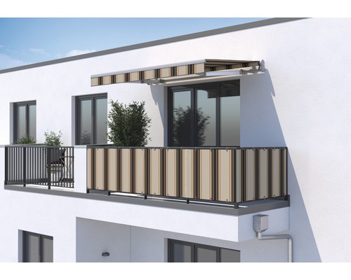 SOLUNA Balkonverkleidung H:95 cm Dessin 0842 (Meterware) Balkon mit Markise und Sichtschutz