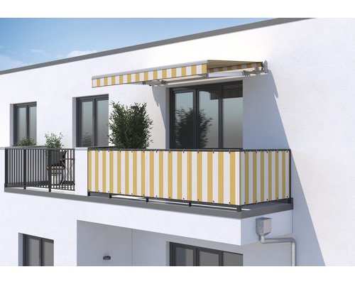 SOLUNA Balkonverkleidung H:115 cm Dessin 1012 (Meterware) Balkon mit Markise und Sichtschutz