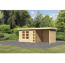 Holzgartenhaus mit Doppeltür im Außenbereich