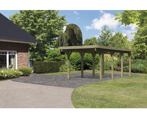 Einzelcarport Karibu Dahnen 2 Variante A 318x670 cm kesseldruckimprägniert Freistehender Carport aus Holz im Garten