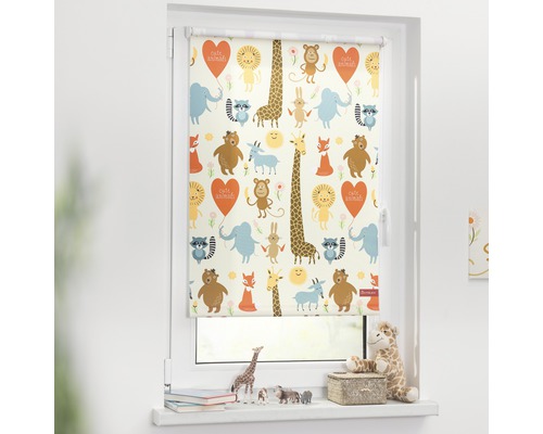Klemmrollo Lichtblick ohne Bohren Thermo Cute Animals 120x150 cm inkl. Klemmträger Fenster mit Rollo mit Tiermotiv