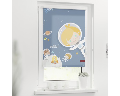 Klemmrollo Lichtblick ohne Bohren Thermo Astronaut 120x150 cm inkl. Klemmträger Rollo mit Weltraum Motiv am Fenster