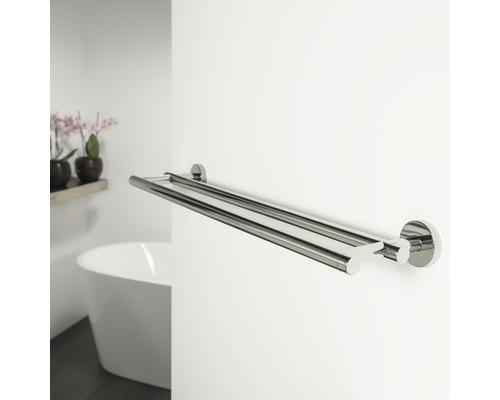Doppelter Handtuchhalter aus Metall zur Wandmontage im Badezimmer