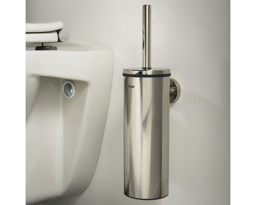 Tiger Logo WC-Bürstengarnitur zur Wandmontage neben einer Toilette