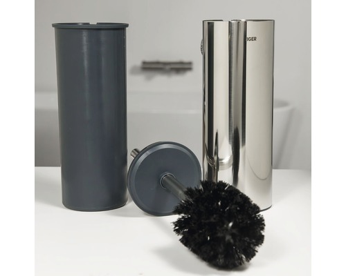 Toilettenbürste mit Halterung und Bürste aus Edelstahl